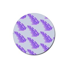 Cute Lavanda Blue Rubber Round Coaster (4 Pack) by ConteMonfrey