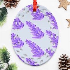 Cute Lavanda Blue Oval Filigree Ornament (two Sides) by ConteMonfrey