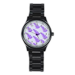 Cute Lavanda Blue Stainless Steel Round Watch by ConteMonfrey