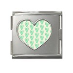 Watercolor Seaweed Mega Link Heart Italian Charm (18mm) Front