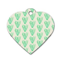 Watercolor Seaweed Dog Tag Heart (one Side) by ConteMonfrey