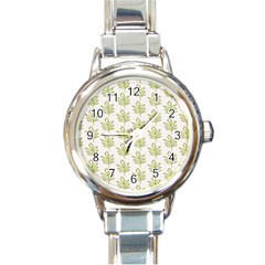 Autumn Leaves Gray Round Italian Charm Watch by ConteMonfrey