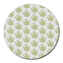 Autumn Leaves Gray Round Mousepad by ConteMonfrey