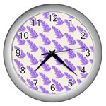 Cute Lavanda Wall Clock (Silver) Front