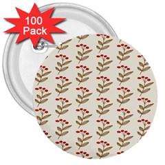 White Fresh Spring Hope 3  Buttons (100 Pack)  by ConteMonfrey