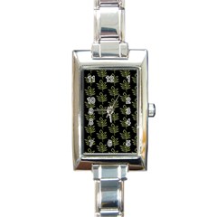 Autumn Leaves Black Rectangle Italian Charm Watch by ConteMonfrey