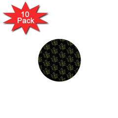 Autumn Leaves Black 1  Mini Buttons (10 Pack)  by ConteMonfrey