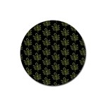 Autumn Leaves Black Rubber Round Coaster (4 pack) Front