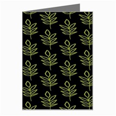 Autumn Leaves Black Greeting Card