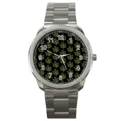 Autumn Leaves Black Sport Metal Watch by ConteMonfrey