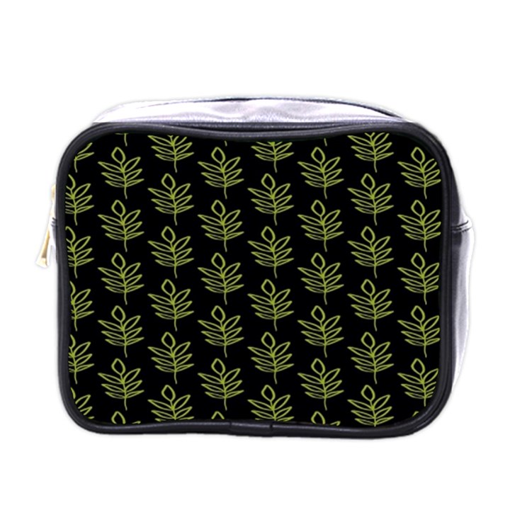 Autumn Leaves Black Mini Toiletries Bag (One Side)