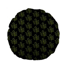 Autumn Leaves Black Standard 15  Premium Flano Round Cushions by ConteMonfrey