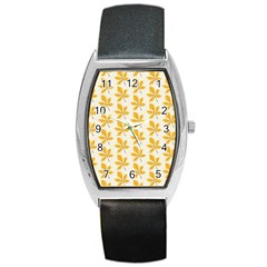 Orange Leaves   Barrel Style Metal Watch by ConteMonfrey