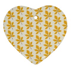 Orange Leaves   Heart Ornament (two Sides) by ConteMonfrey