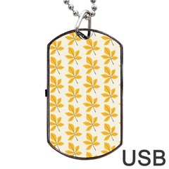 Orange Leaves   Dog Tag Usb Flash (one Side) by ConteMonfrey