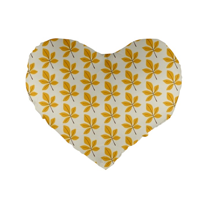 Orange Leaves   Standard 16  Premium Heart Shape Cushions