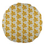 Orange Leaves   Large 18  Premium Flano Round Cushions Front