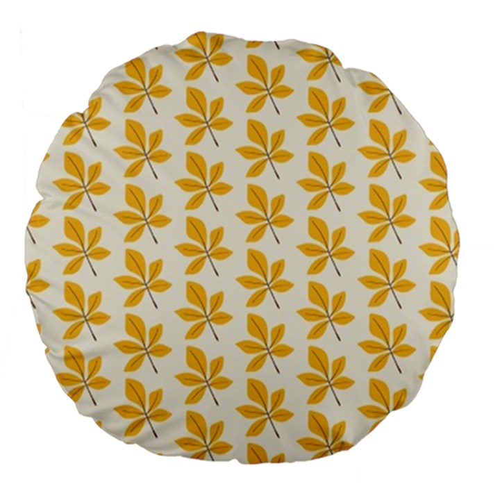 Orange Leaves   Large 18  Premium Flano Round Cushions