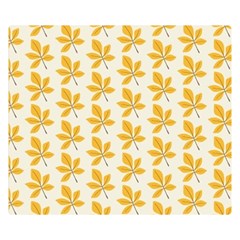 Orange Leaves   Double Sided Flano Blanket (small)  by ConteMonfrey