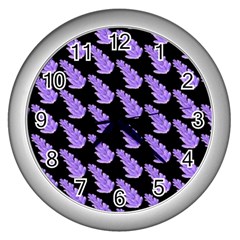 Cute Lavanda Black Wall Clock (silver) by ConteMonfrey