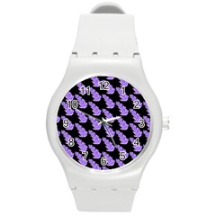 Cute Lavanda Black Round Plastic Sport Watch (m) by ConteMonfrey