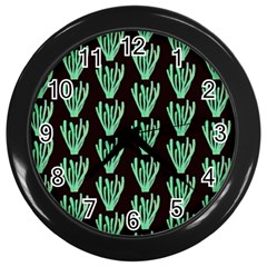 Watercolor Seaweed Black Wall Clock (black) by ConteMonfrey