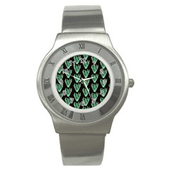 Watercolor Seaweed Black Stainless Steel Watch by ConteMonfrey