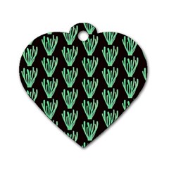 Watercolor Seaweed Black Dog Tag Heart (one Side) by ConteMonfrey