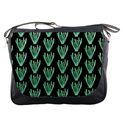 Watercolor Seaweed Black Messenger Bag by ConteMonfrey