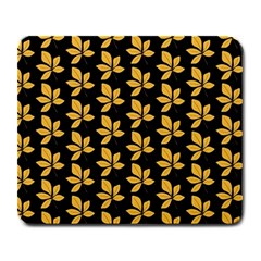 Orange And Black Leaves Large Mousepad by ConteMonfrey