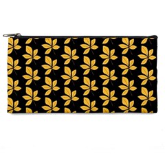 Orange And Black Leaves Pencil Case by ConteMonfrey