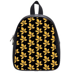 Orange And Black Leaves School Bag (small) by ConteMonfrey