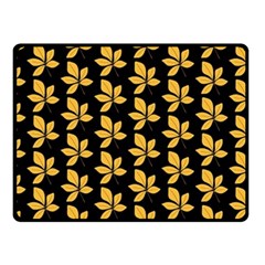 Orange And Black Leaves Fleece Blanket (small) by ConteMonfrey