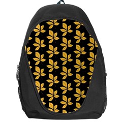 Orange And Black Leaves Backpack Bag by ConteMonfrey