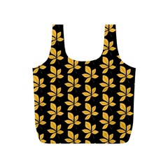 Orange And Black Leaves Full Print Recycle Bag (s) by ConteMonfrey