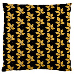 Orange And Black Leaves Large Flano Cushion Case (one Side) by ConteMonfrey