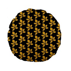 Orange And Black Leaves Standard 15  Premium Flano Round Cushions by ConteMonfrey