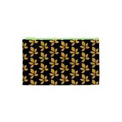 Orange And Black Leaves Cosmetic Bag (xs) by ConteMonfrey