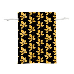 Orange And Black Leaves Lightweight Drawstring Pouch (m) by ConteMonfrey