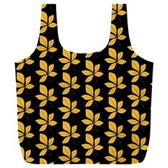 Orange And Black Leaves Full Print Recycle Bag (xxxl) by ConteMonfrey