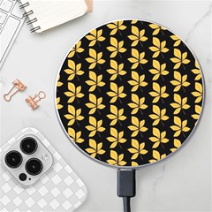 Orange And Black Leaves Wireless Charger by ConteMonfrey