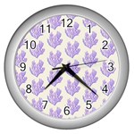 Seaweed Clean Wall Clock (Silver) Front