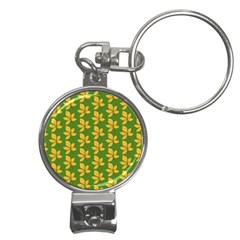 Orange Leaves Green Nail Clippers Key Chain by ConteMonfrey