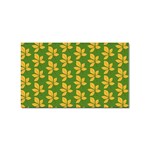 Orange Leaves Green Sticker (Rectangular) Front