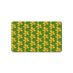 Orange Leaves Green Magnet (name Card)