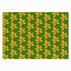 Orange Leaves Green Large Glasses Cloth