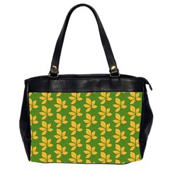 Orange Leaves Green Oversize Office Handbag (2 Sides) by ConteMonfrey