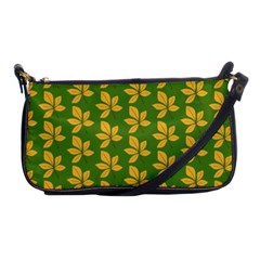 Orange Leaves Green Shoulder Clutch Bag by ConteMonfrey