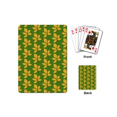 Orange Leaves Green Playing Cards Single Design (mini) by ConteMonfrey