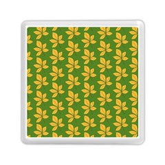 Orange Leaves Green Memory Card Reader (square) by ConteMonfrey